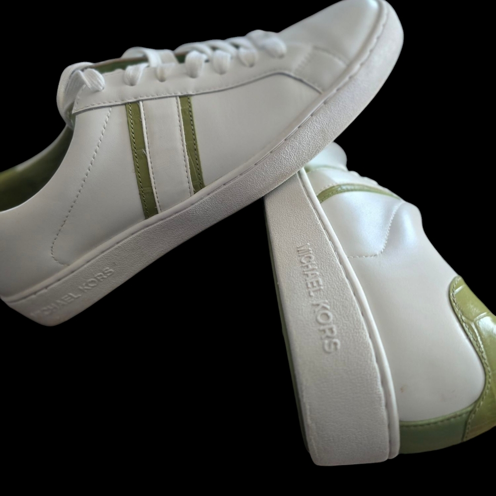 Michael Kors White and Green Men's Sneakers